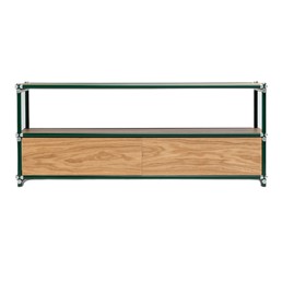 Stolik SKARDU H3 RTV FLEX Dąb/Zielony