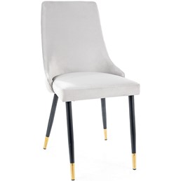 Krzesło PIANO Velvet Czarny/Złoty/J. Szary Bluvel 03