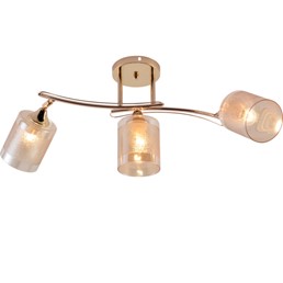 Żyrandol BENTA 3 Czarny/Bursztynowy