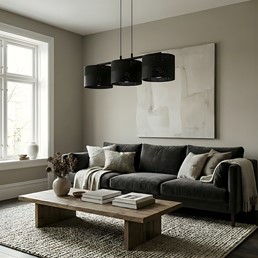 Lampa Wisząca KARBON 3 Czarny