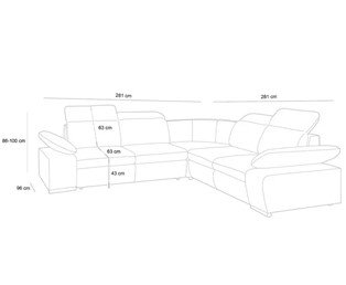 Narożnik CONTINENTAL M Brąz z Funkcją Spania I Grupa Tkanin