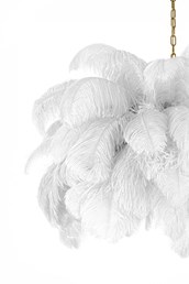 Lampa Wisząca Tiffany 200 Biały Mosiądz/Naturalne Pióra