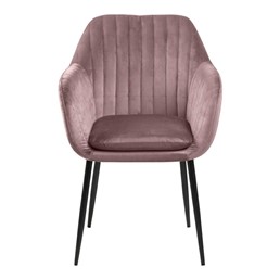 Krzesło EMILIA Velvet Dusty Rose/Black