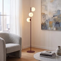 Lampa Podłogowa MAGNUS LP3 Burgundowy/Opal