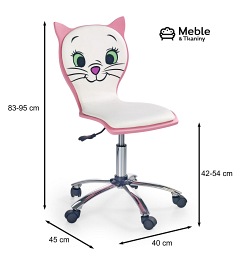 Fotel Młodzieżowy Kitty 2 45/40/83 Biały/Różowy