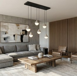 Lampa Wisząca GIRO 6 Czarny/Beżowy