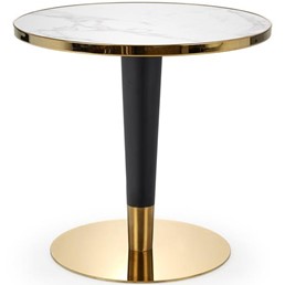 Stół Okrągły MORATA fi79 Złoty/Czarny/Biały Marmur