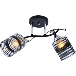 Żyrandol ASTER 2 Srebrny/Czarny