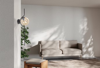 Kinkiet VELA K-5336 Czarny/Bursztynowy