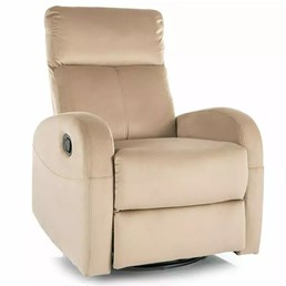 Fotel Rozkładany OLIMP Velvet Beżowy/Czarny