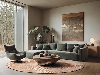 Dywan CORAL Indian Sand Round 9800 240x240 cm Beżowy/Pomarańczowy