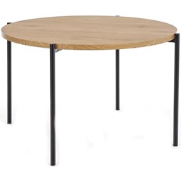 Stół Okrągły Morgan 76x120 Dąb Zloty/Czarny