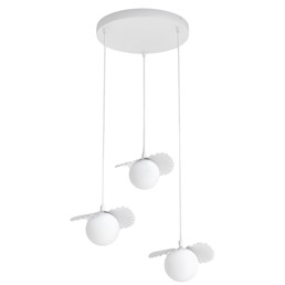 Lampa Wisząca FLORA 3PREM Biały/Opal