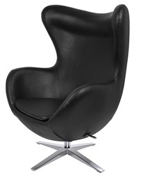 Fotel EGG Szeroki PU Czarny