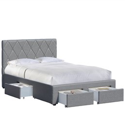 Łóżko BETINA z Pojemnikiem 120x200 cm Popielaty