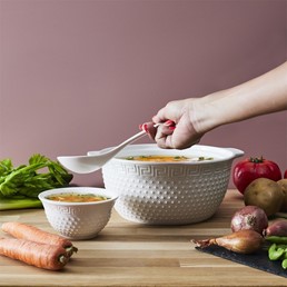 Zestaw do Serwowania Zup Waza, Łyżka, 6 Miseczek