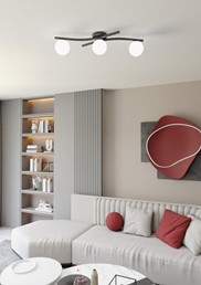 Lampa Wisząca OPUS 3 Czarny/Opal