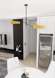 Lampa Sufitowa LOTUS 2 Czarny/Pomarańczowy