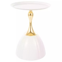 Ława PIANA fi38 Biały/Złoty