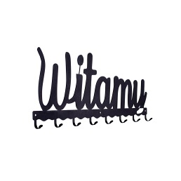 Wieszak Ścienny Witamy 4x52x23 Czarny