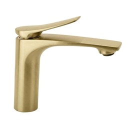 Bateria Umywalkowa Niska VISION Złoty Szczotkowany