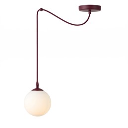 Lampa Wisząca GIGI 1 Burgundowy/Opal
