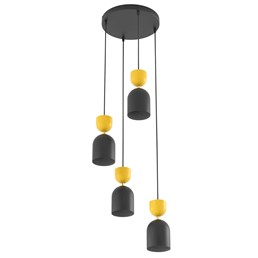 Lampa Wisząca GAUDI 4PREM Czarny/Pomarańczowy