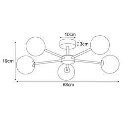 Lampa Sufitowa JUKON K-5714 Bursztynowy/Beż