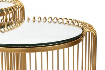 Zestaw Stolików Kawowych WIRE DOUBLE II Mosiądz