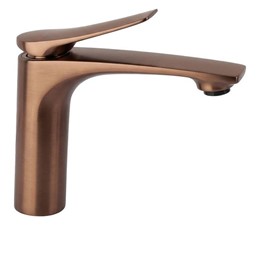 Bateria Umywalkowa Niska VISION Miedź Szczotkowany