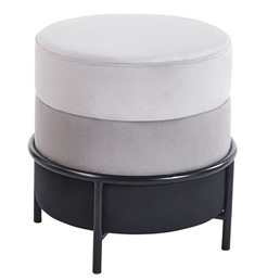 Puf Velvet P8-FX (B) Szary/Czarny