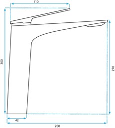 Bateria Umywalkowa Wysoka AVALON Czarny