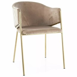 Krzesło BONO Velvet Beżowy/Złoty Bluvel 28