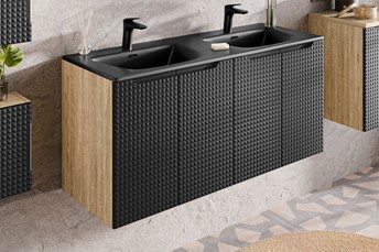 Szafka pod Umywalkę LUXOR Dąb Olejowany/Czarny Mat
