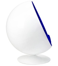Fotel BALL Biało Niebieski