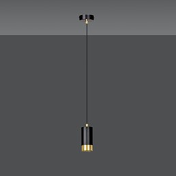 Lampa Wisząca FUMIKO 1 Czarny/Złoty