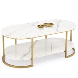 Ława KALUA Biały Marmur/Złoty