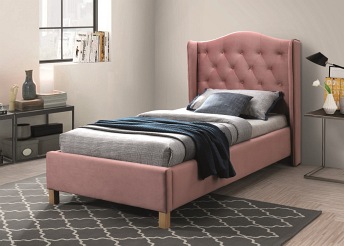 Łóżko ASPEN Velvet 90x200 Antyczny Róż Bluvel 52