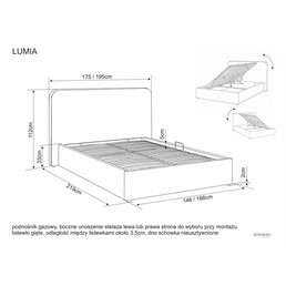 Łóżko LUMIA Velvet 160x200cm Ciemny Beżowy
