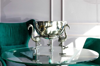 Miska Dekoracyjna Flamingo 36x36x33 Srebrny