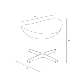 Podnóżek Jajo brązowy ciemny skóra Premium