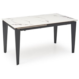 Stół Rozkładany FELIX (141-201)x81cm Biały Marmur/Czarny