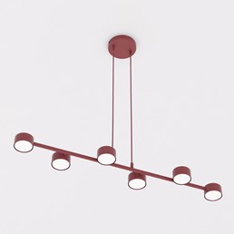 Lampa Wisząca MEGARA 6 Burgundowy