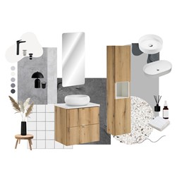 Zestaw Meblowy WIKI 60cm Dąb Coast Evoke/Czarny Mat