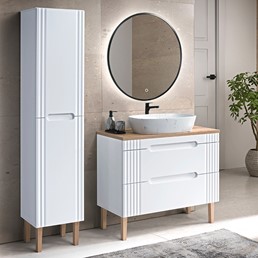 Zestaw Mebli Łazienkowych FW B UN.MEGI-M13 1 100cm Biały/Dąb