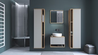 Lustro AVIOLA 60 cm z LED Dąb Artisan