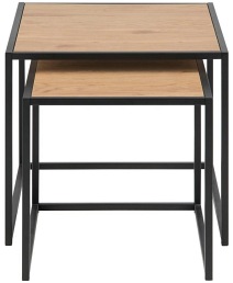 Zestaw Stolików SEAFORD Czarny/Dąb