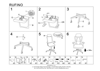 Fotel Gabinetowy RUFINO Czarny