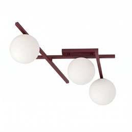 Lampa Sufitowa SMART 3 Burgundowy/Opal