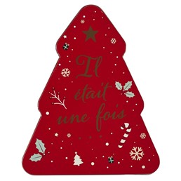 Metalowe Pudełko Świąteczna Choinka Czerwony